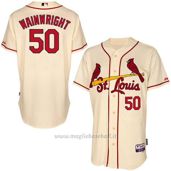Maglia Baseball Uomo St. Louis Cardinals Adam Wainwright Giocatore Autentico